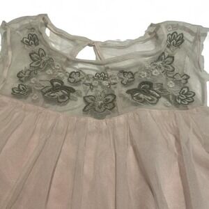 Hollister Co. Embroidered Blouse Light Pink Floral Sleeveless Women's Medium